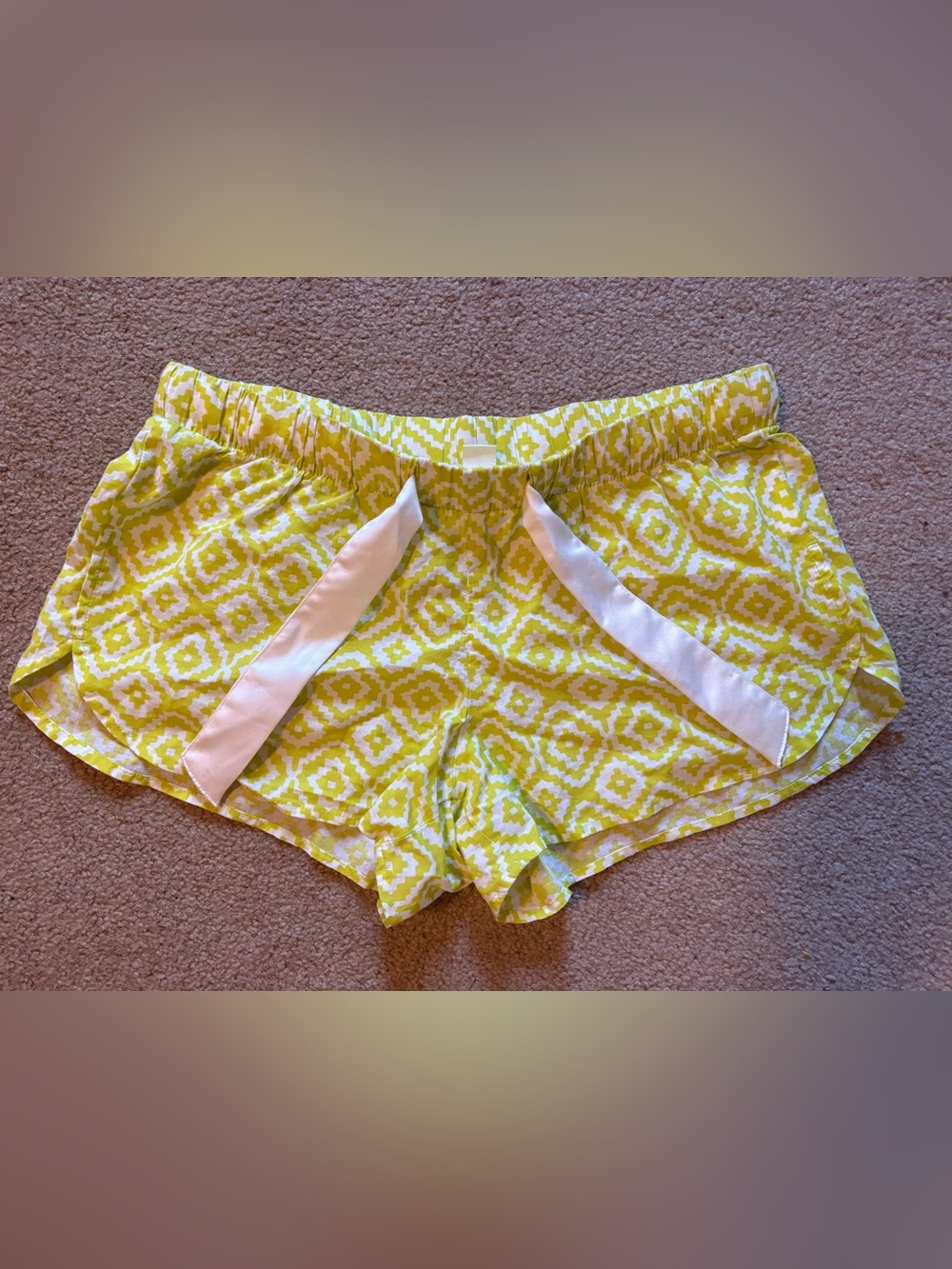 Old Navy Yellow Geometric Print Sleep Shorts